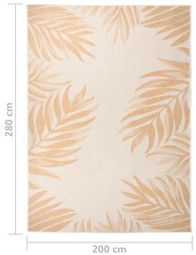 Tapete de tecido plano para exterior 200x280 cm padrão folhas