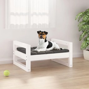 Cama para cães 55,5x45,5x28 cm madeira de pinho maciça branco