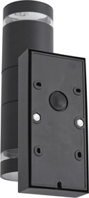 Candeeiro de Parede Exterior Moderno Preto 2-Luzes IP44 com Sensor de Movimento - Dubbla