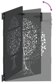 Portão de Jardim Preto 105 x 150 cm Aço com Revestimento em Pó