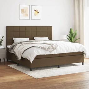 vidaXL Cama com molas/colchão 200x200 cm tecido castanho-escuro