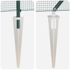 Conjunto de Postes de Cerca de PVC Conjunto de 2 Verde PVC, Metal