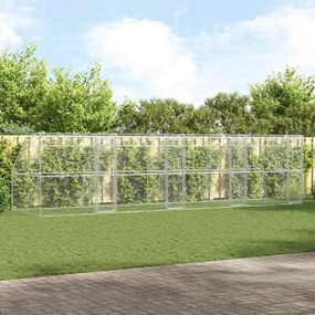 vidaXL Canil de Cachorro 4 pcs Prateado 8 x 2 x 2 m Aço galvanizado