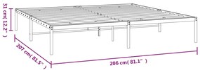 Estrutura de cama metal 200x200 cm branco