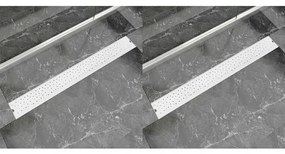 Dreno de chuveiro linear 2 pcs bolhas 930x140 mm aço inoxidável
