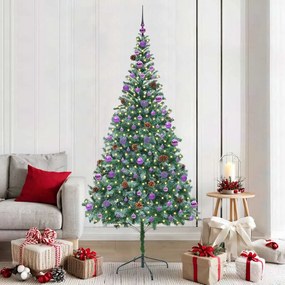 vidaXL Árvore de Natal Artificial com 300 LEDs Verde 210 cm PVC e Aço