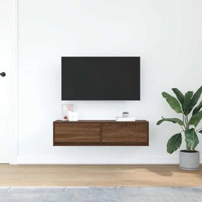 Estante de TV vidaXL Castanho Carvalho 100x31x25,5 cm Madeira de Engen