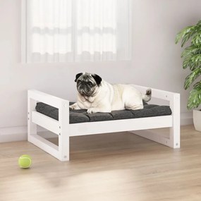 Cama para cães 65,5x50,5x28 cm madeira de pinho maciça branco