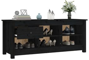 Sapateira 110x38x45,5 cm pinho maciço preto