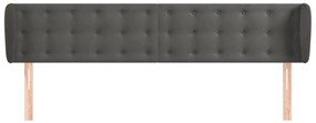Cabeceira de cama c/ abas veludo 163x23x78/88cm cinzento-escuro
