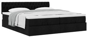 63 / 5,000vidaXL Estrutura de cama otomana com colchões tecido preto