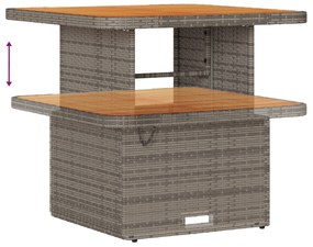 Conjunto de Sofá de Jardim com Almofadas Cinzas Rattan Poliéster Acáci