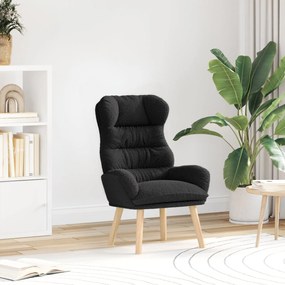 Cadeira Relaxante vidaXL Preta em Tecido Tipo Lã Cacheada