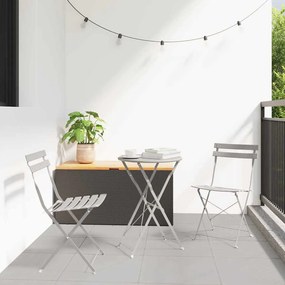 Conjunto de Bistro Dobrável de 3 Peças vidaXL Bege Aço