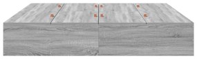 Estrutura de Cama Armazenamento vidaXL Cinza Sonoma 200x200 cm
