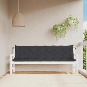 vidaXL Almofadão p/ banco jardim 200x(50+50)x7cm tecido oxford preto