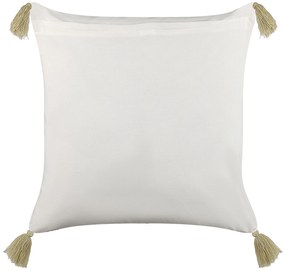 Conjunto de 2 almofadas decorativas com padrão floral com borlas em algodão multicolor 45 x 45 cm CARISSA Beliani