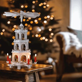 Pirâmide de Natal XL 60x20x20cm Branca