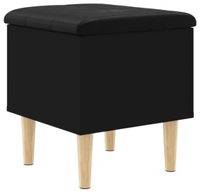 Banco de arrumação 42x42x46 cm derivados de madeira preto