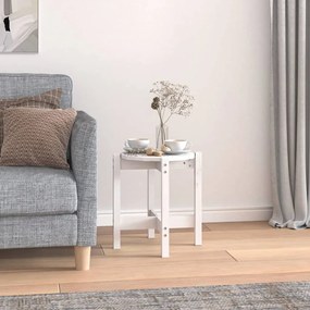 vidaXL Mesa de centro Ø 42,5x45 cm madeira de pinho maciça branco