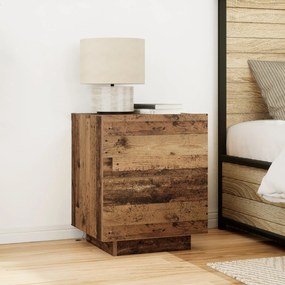 Cabeceira vidaXL com luzes LED Madeira Velha 45x40x55 cm