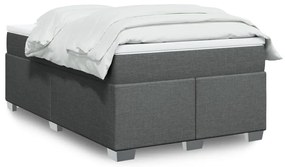 Cama boxspring com colchão 120x190 cm tecido cinzento-escuro