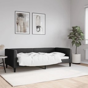 Sofá-cama 90x190 cm tecido preto