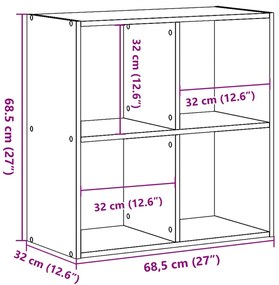 Estante 68,5x32x68,5 cm derivados de madeira madeira velha