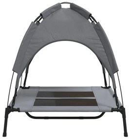 Cama para cães com toldo tecido oxford e aço antracite