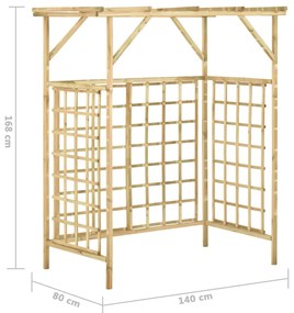 Pérgola jardim p/ caixotes duplos madeira de pinho impregnada