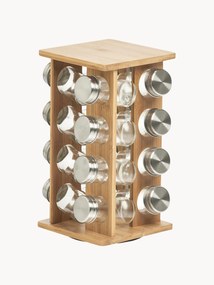 Suporte giratório para especiarias em bambu com frascos de especiarias Dahle, conjunto de 17