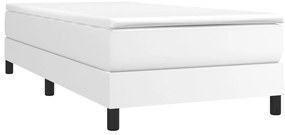 Estrutura de cama 90x200 cm couro artificial branco