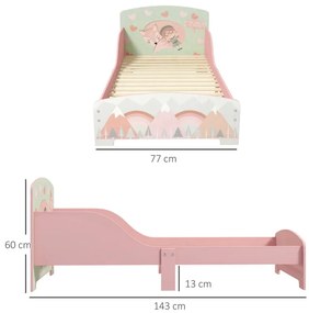 Cama Bunny para Crianças - Rosa - 140x70 cm - Design Natura