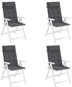 Almofadões p/ cadeira encosto alto 4pcs tecido oxford antracite