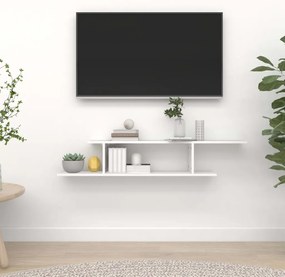 Prateleira TV parede 125x18x23 cm derivados de madeira branco