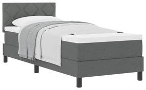 Cama Box com Colchão Cinza Escuro 80x200 cm Tecido