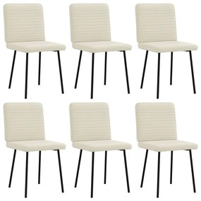 Cadeiras de jantar 6 pcs veludo cor creme