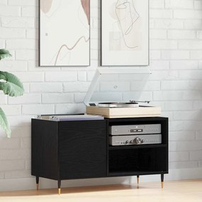 vidaXL Armário para discos de vinil Carvalho preto 85 x 38 x 48 cm