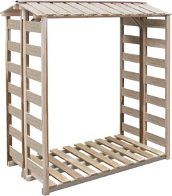 vidaXL Abrigo para arrumação de lenha 150x90x176 cm pinho impregnado