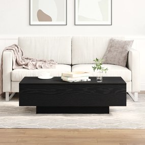 Mesa de Centro vidaXL Preto Carvalho 100x30x36,5 cm Madeira Engenharia