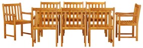 Conjunto de Mesa de Jantar 9 pcs 180 x 90 x 75 cm