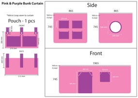 Conjunto Cama alta de Criança PINO 90 x 200 cm + estrado + escada + cortina Bella Branca