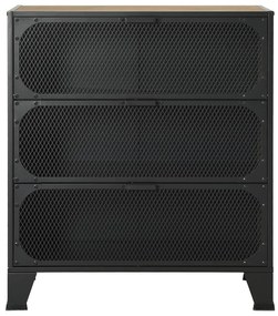 Armário de arrumação 72x36x82 cm metal/MDF castanho rústico