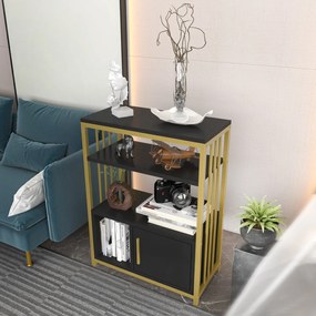 Estante Letos – Antracite e Dourado – 60x80x29,6 cm