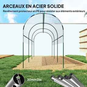 Estufa de jardim para tomates com 4 arcos de aço e lona de PVC, 4 x 1,2 x 1,7 m, verde