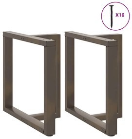 Pés de mesa de jantar em forma de T, 2 peças, preto, 80x35x(72-73) cm,