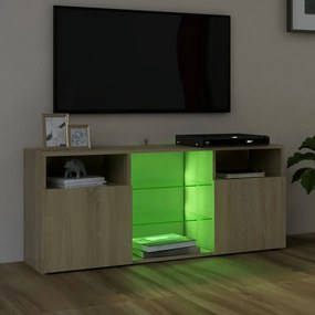 Móvel de TV Maze com Luzes LED de 120cm - Carvalho - Design Moderno