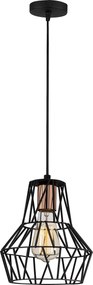 Candeeiro Chandelier Tortum – Preto – 20 cm de Diâmetro, 115 cm de Alt