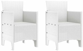 Cadeiras de Jardim 2 pcs Branco 53 x 49 x 85 cm Plástico