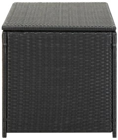 Caixa de arrumação para jardim 100x50x50 cm vime PE preto